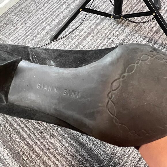 Gianni Bini black Whipstitch Lace Up mid calf Suede Boots - Picture 5 of 12